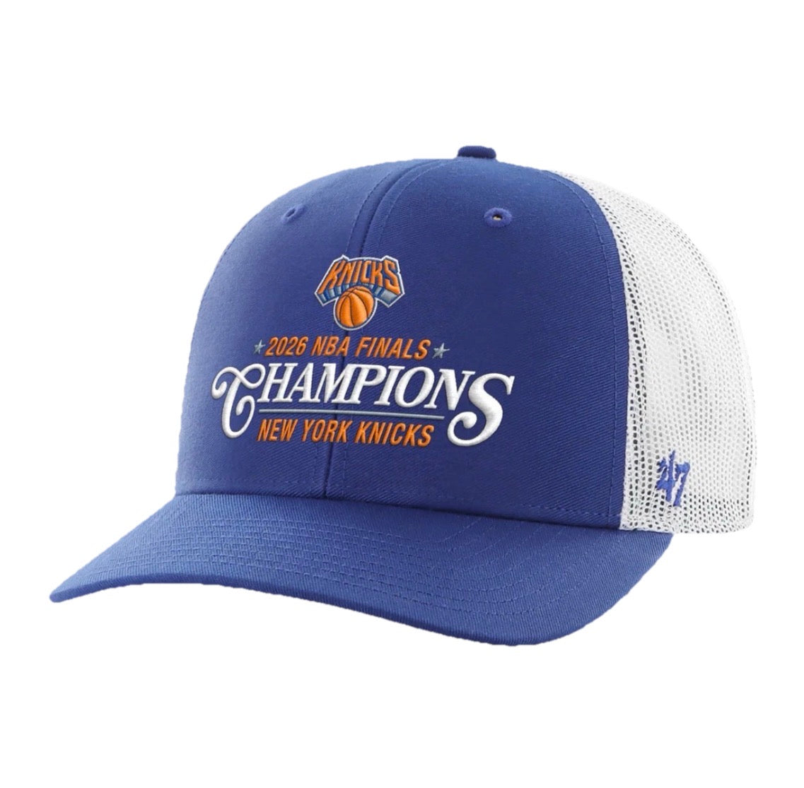 NBA ニックス 2026優勝記念 47Brand キャップ　新品　未使用 New York Knicks '47 Brand Blue 2026 Championship Trucker Snapback