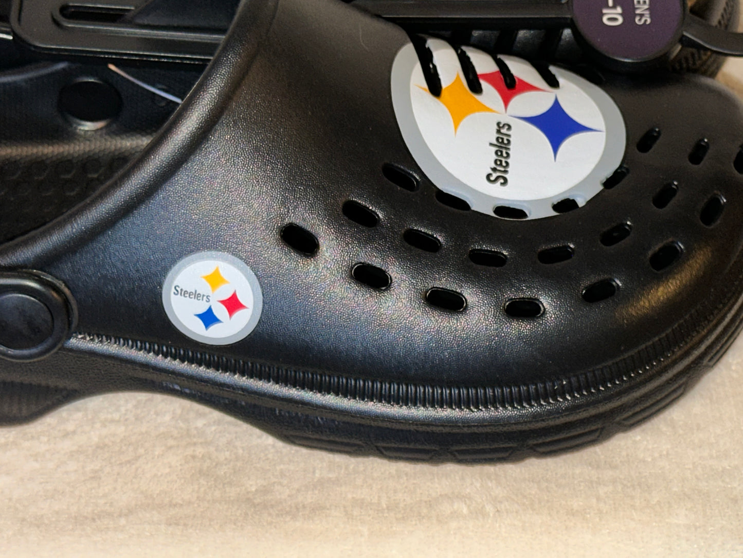 Pittsburgh Steelers FOCO Brand Black Men's Big Logo Solid Clog With Strap
