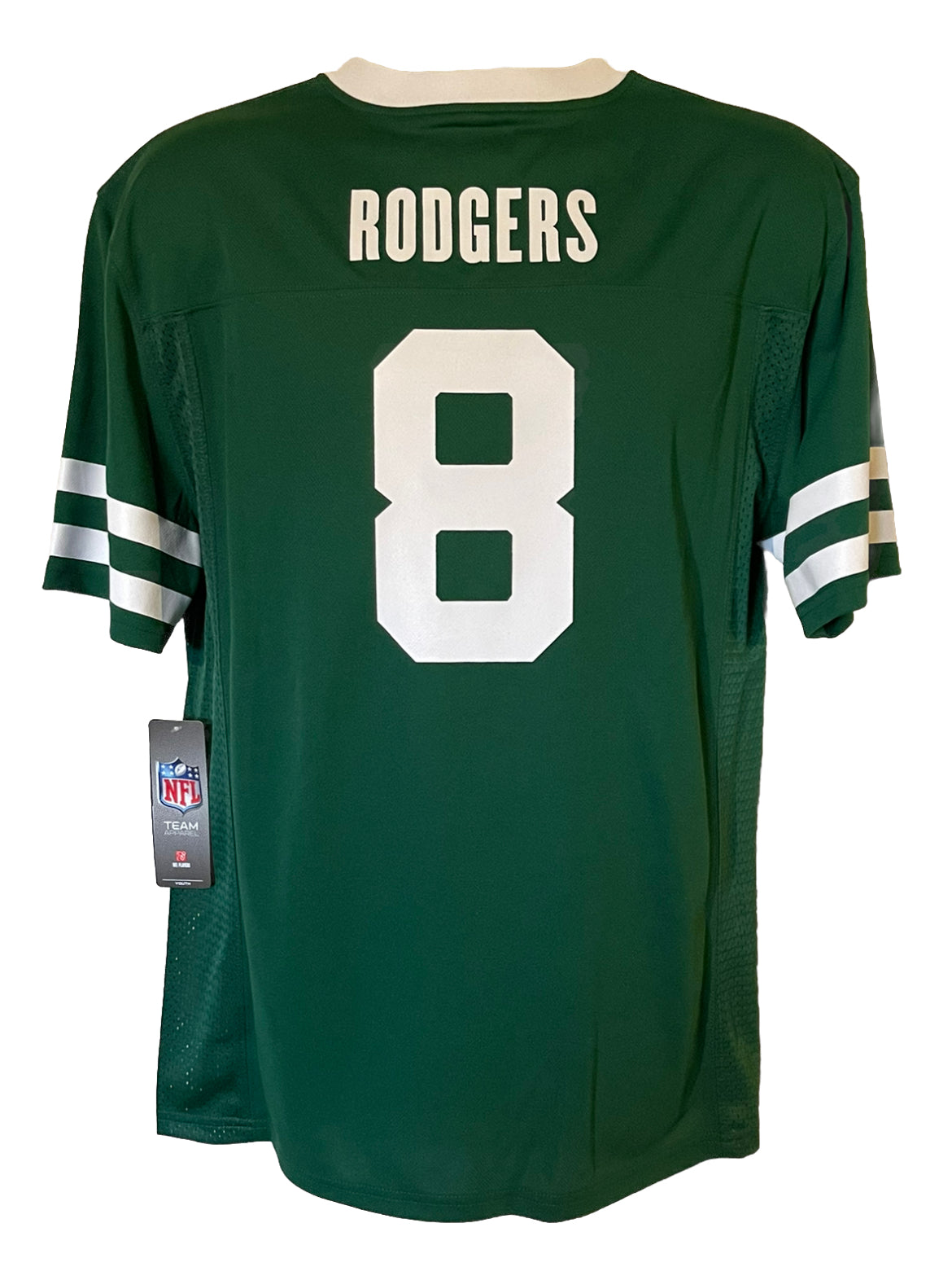 Youth New York Jets Aaron Rodgers Outerstuff Green Authentic Mid-Tier Jersey