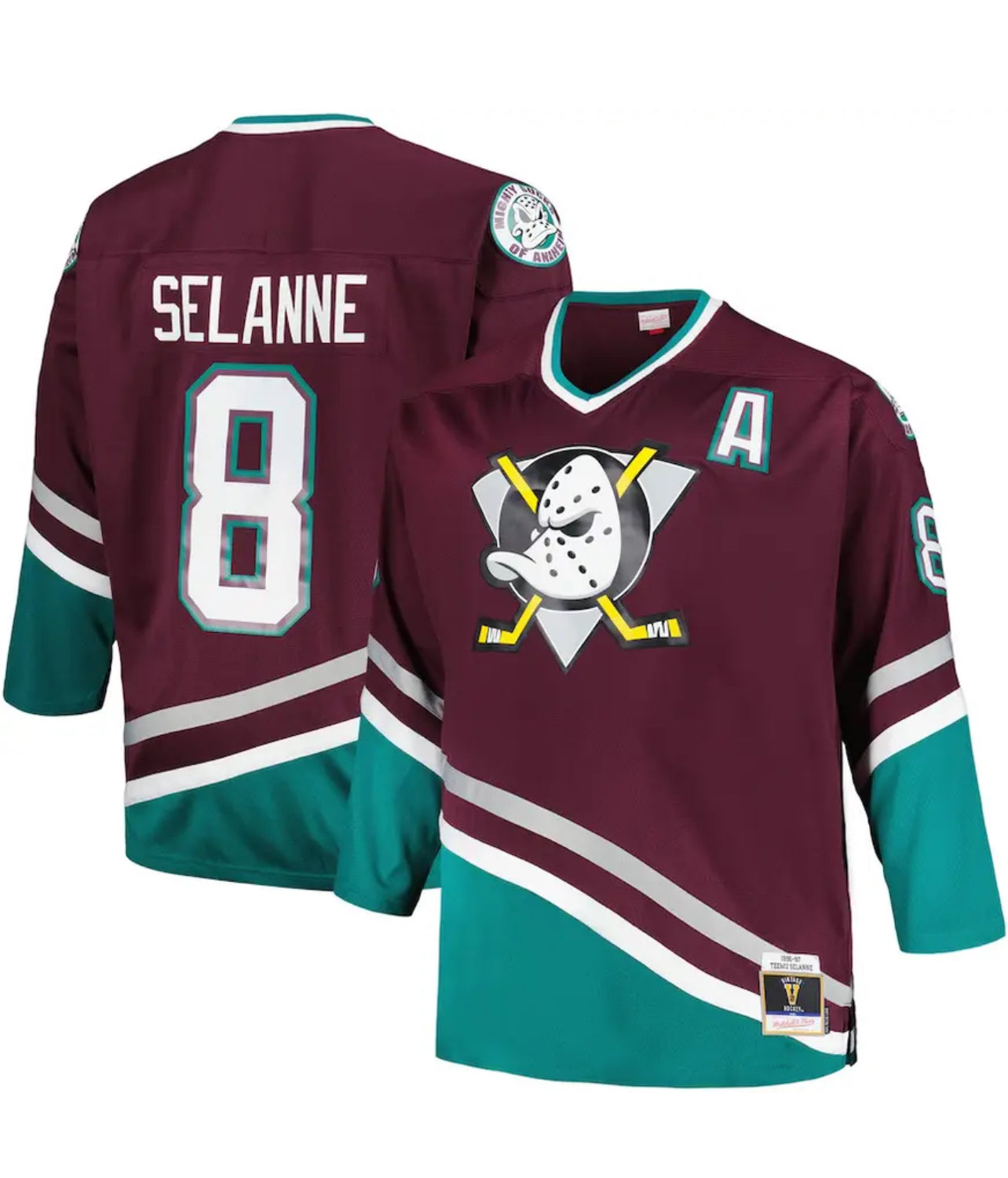 Anaheim Ducks Teemu Selanne Mitchell & Ness Authentic Purple Home Jersey