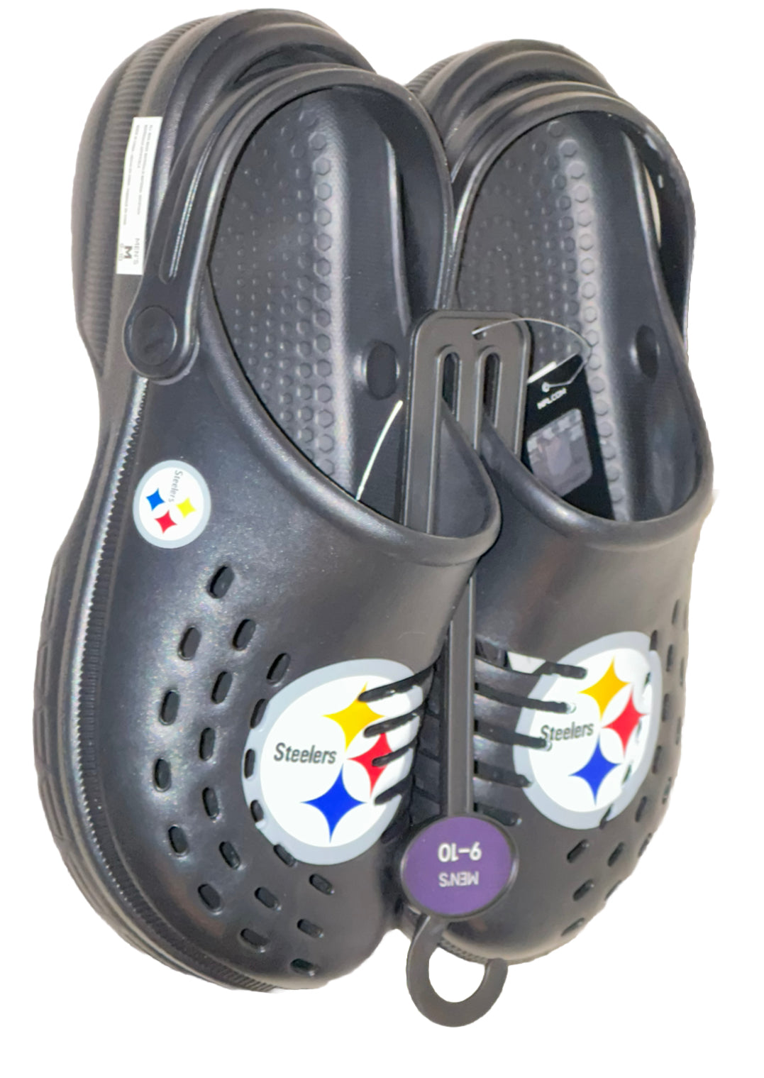 Pittsburgh Steelers FOCO Brand Black Men's Big Logo Solid Clog With Strap