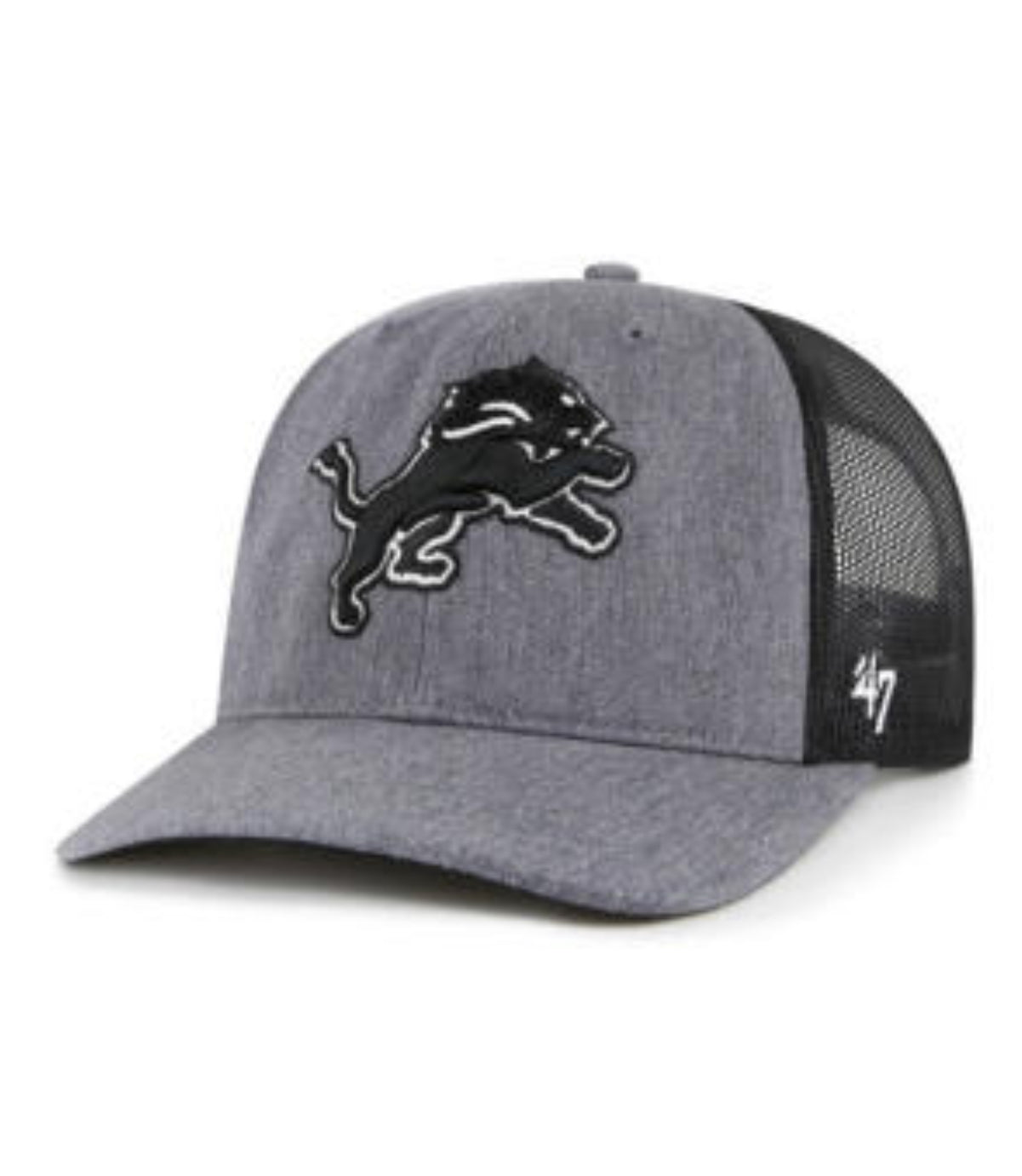 Detroit Lions '47 Brand Charcoal Carbon Trucker Adjustable Hat