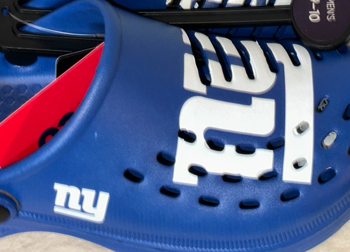 New York Giants FOCO Brand Blue Men's Big Logo Solid Clog With Strap