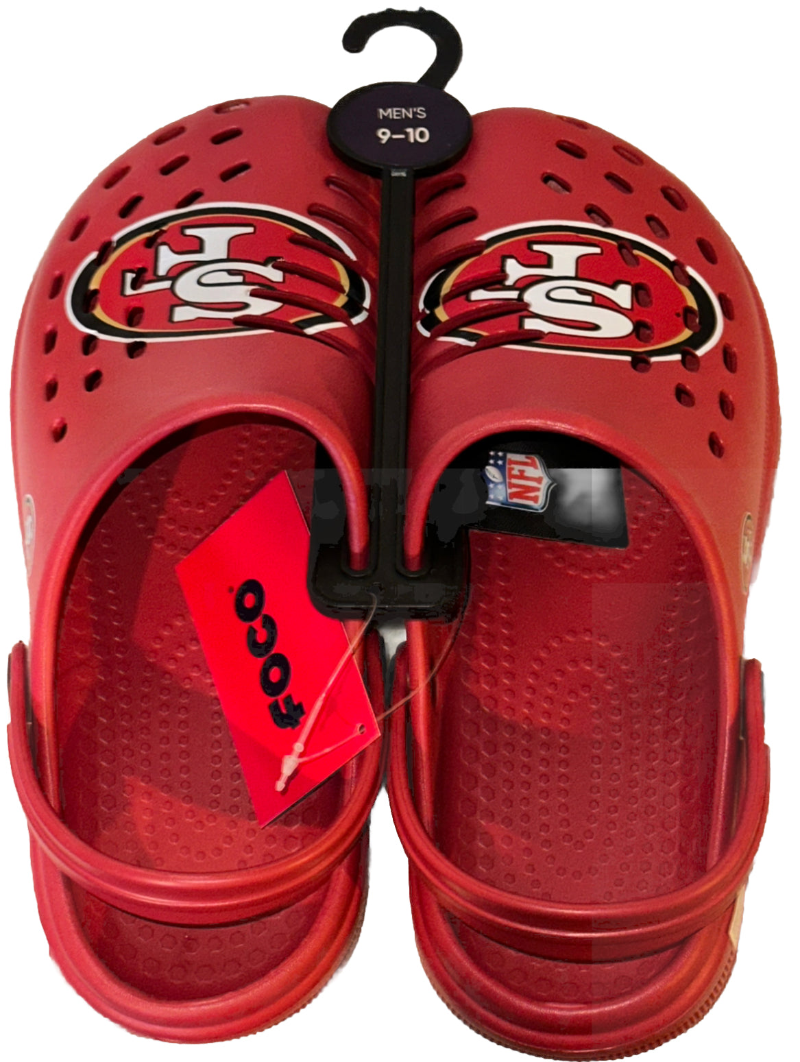 San Francisco 49ers FOCO Brand Red Men's Big Logo Solid Clog With Strap