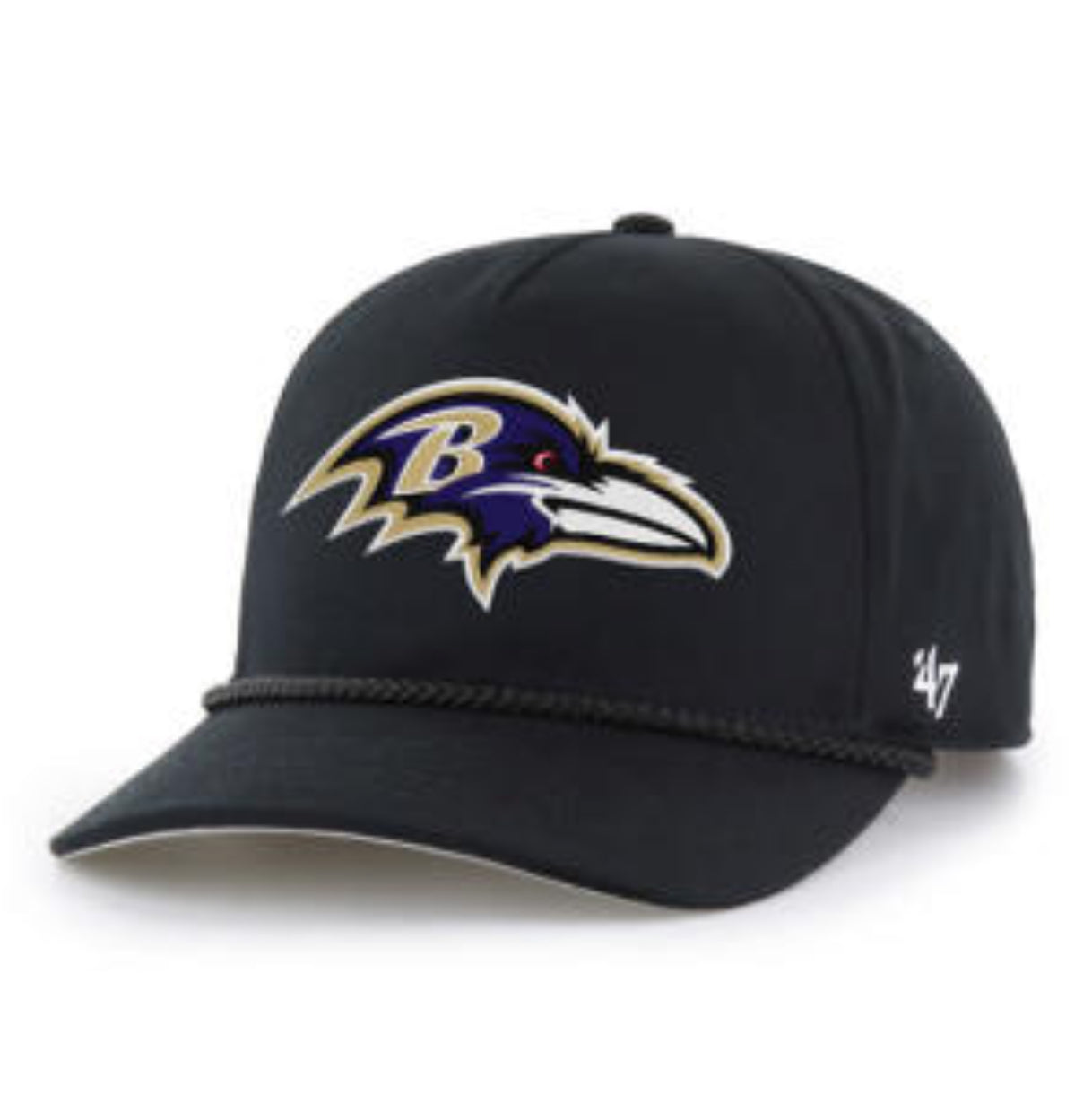 Baltimore Ravens '47 Brand Black Rope Hitch Adjustable Hat