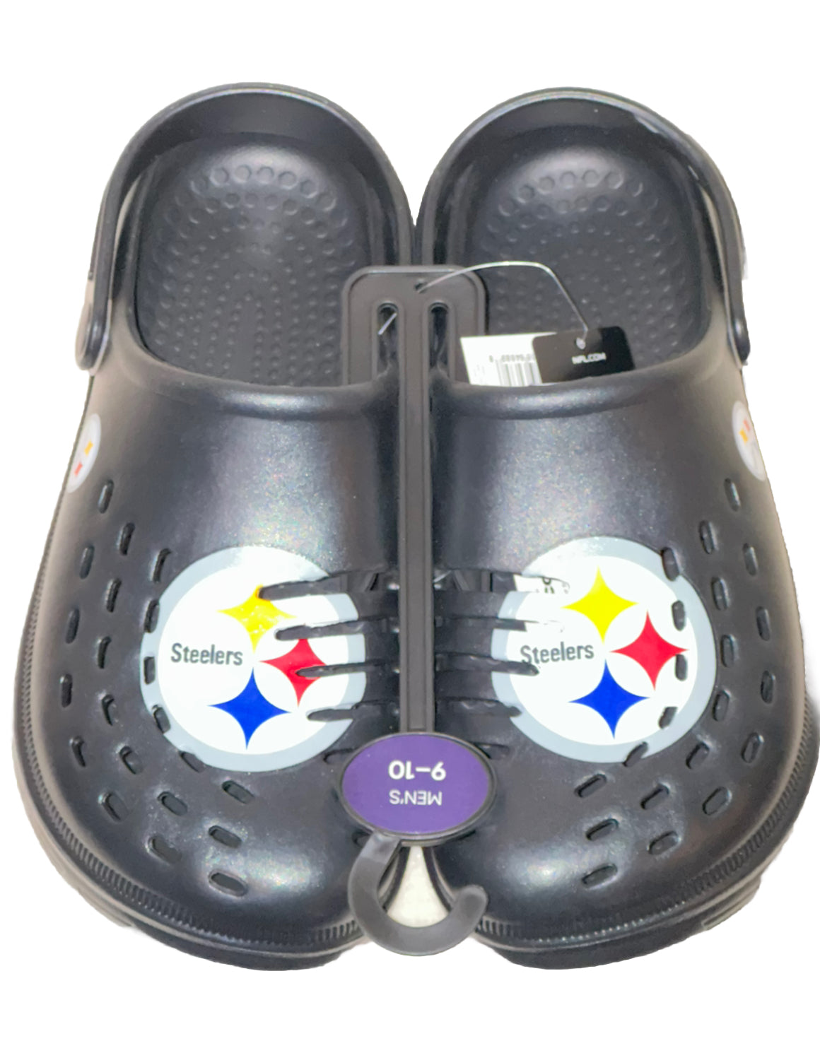 Pittsburgh Steelers FOCO Brand Black Men's Big Logo Solid Clog With Strap
