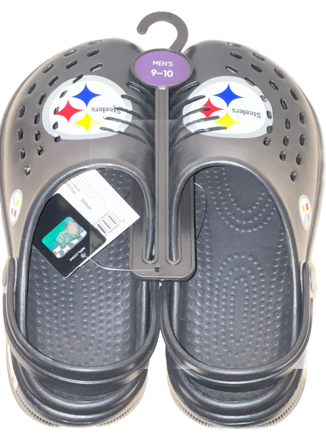 Pittsburgh Steelers FOCO Brand Black Men's Big Logo Solid Clog With Strap
