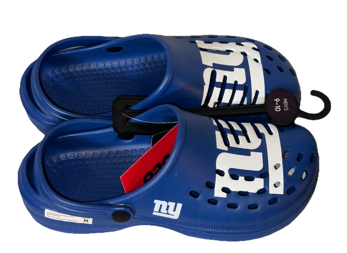 New York Giants FOCO Brand Blue Men's Big Logo Solid Clog With Strap