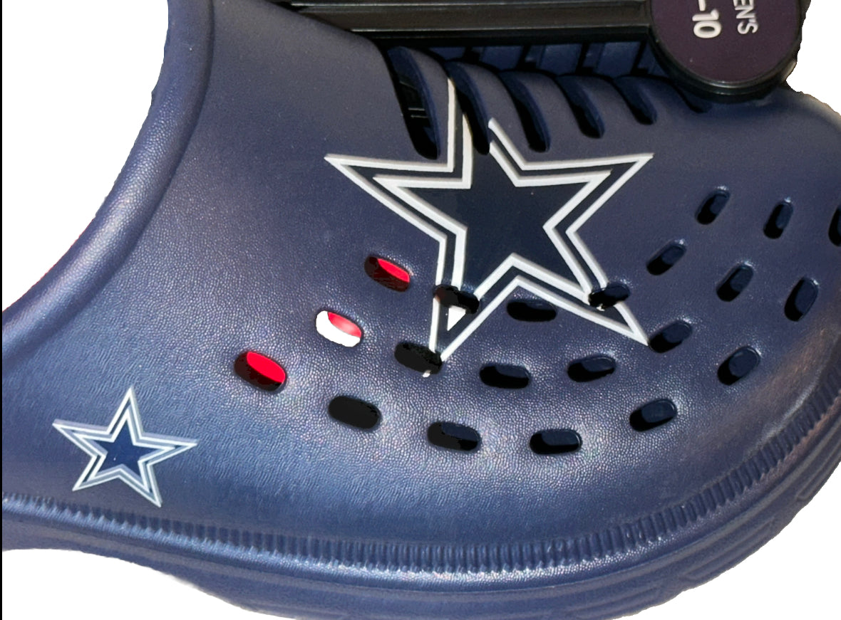 Dallas Cowboys FOCO Brand Navy Blue Men's Big Logo Solid Clog With Strap