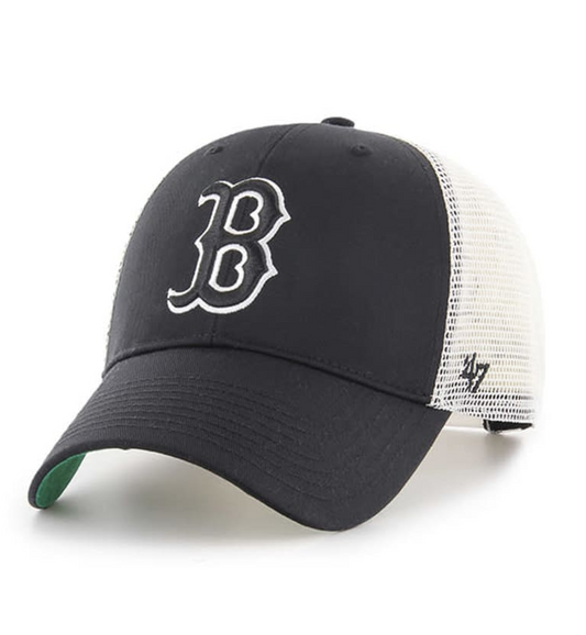 Boston Red Sox '47 Brand Black Branson MVP Adjustable Trucker Hat