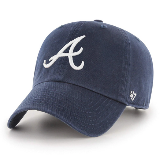 Atlanta Braves '47 Brand Navy Blue Clean Up Adjustable Dad Hat