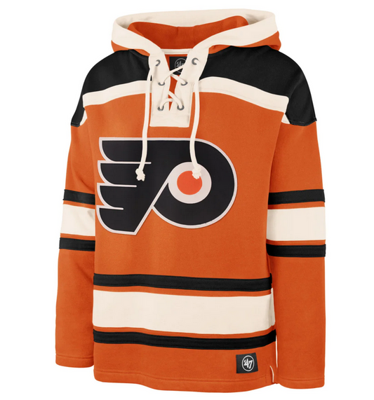 Philadelphia Flyers '47 Brand Orange Superior Lacer Pullover Hoodie