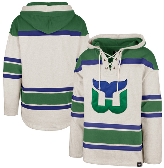 Hartford Whalers '47 Brand Gray Superior Lacer Pullover Hoodie