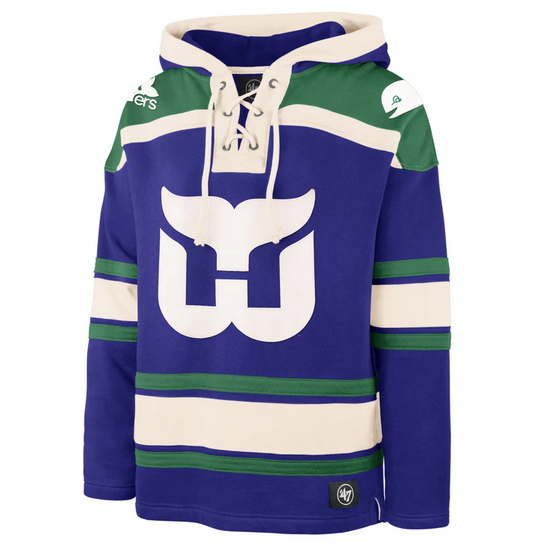 Hartford Whalers '47 Brand Blue Superior Lacer Pullover Hoodie