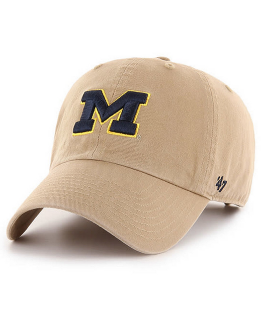 Michigan Wolverines '47 Brand Khaki Clean Up Adjustable Dad Hat