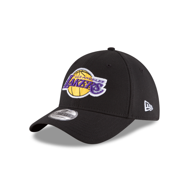 Los Angeles Lakers New Era Black Team Classic 39Thirty Flex Fit Hat