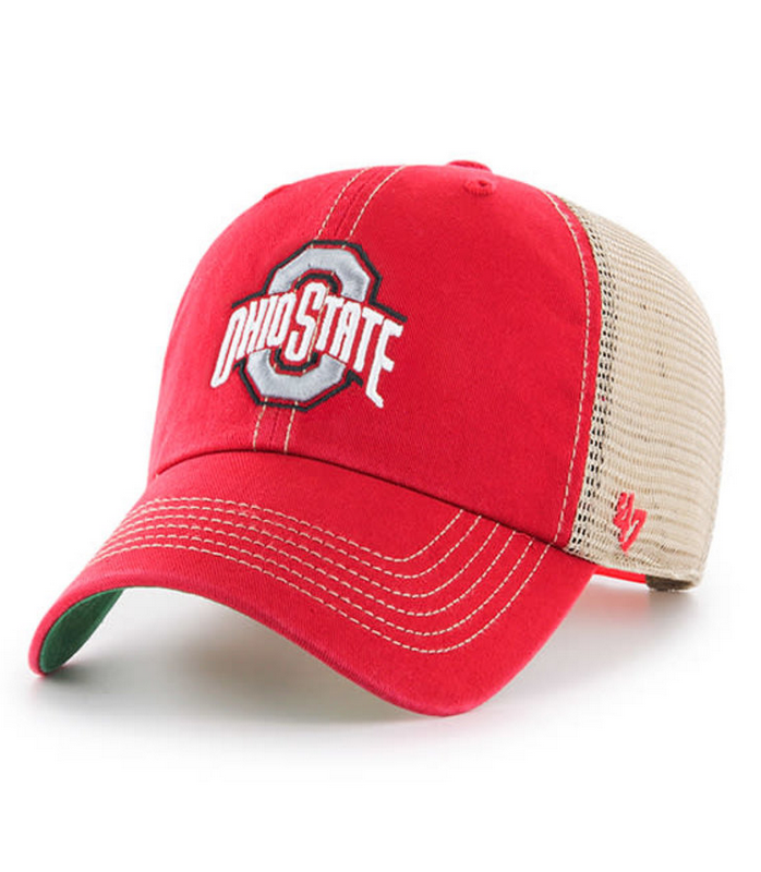 Ohio State Buckeyes '47 Brand Red Trawler Clean Up Adjustable Trucker Dad Hat