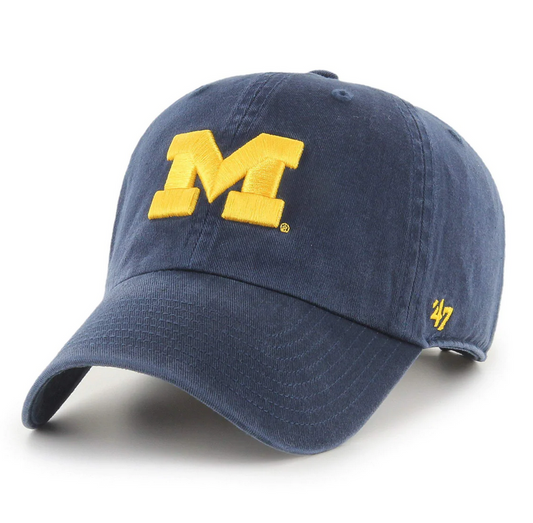 Michigan Wolverines '47 Brand Navy Blue Clean Up Adjustable Dad Hat