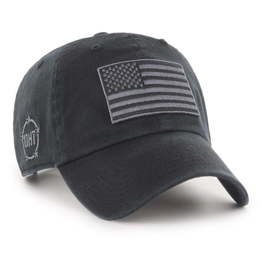 Operation Hat Trick '47 Brand Black Clean Up Adjustable Dad Hat