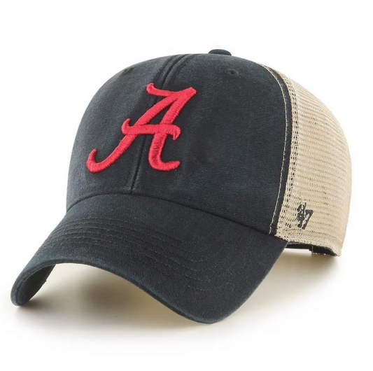 Alabama Crimson Tide '47 Brand Black MVP Flagship Adjustable Trucker Hat