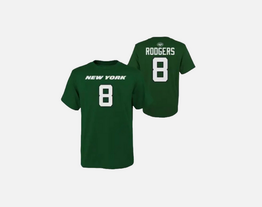 Youth New York Jets Aaron Rodgers Green Mainliner Jersey T-Shirt