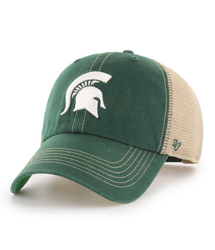 Michigan State Spartans '47 Brand Green Trawler Clean Up Adjustable Trucker Dad Hat