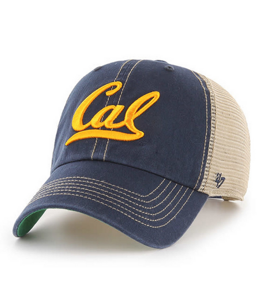 Cal-Berkeley Golden Bears '47 Brand Navy Trawler Clean Up Adjustable Trucker Dad Hat