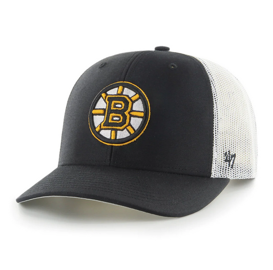 Boston Bruins '47 Brand Black Trucker Adjustable Hat
