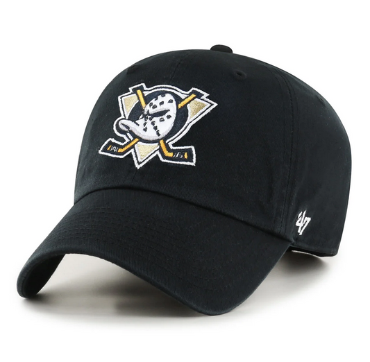 Anaheim Ducks '47 Brand Black Clean Up Adjustable Dad Hat