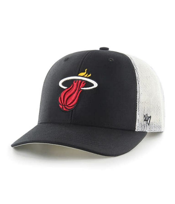 Miami Heat '47 Brand Black Trucker Snapback Adjustable Hat