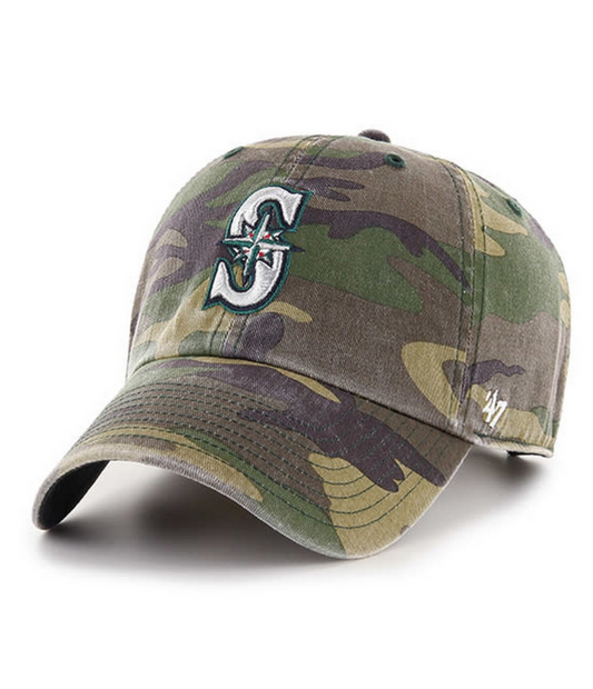 Seattle Mariners '47 Brand Camo Clean Up Adjustable Dad Hat