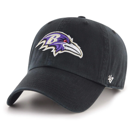 Baltimore Ravens '47 Brand Black Clean Up Adjustable Dad Hat