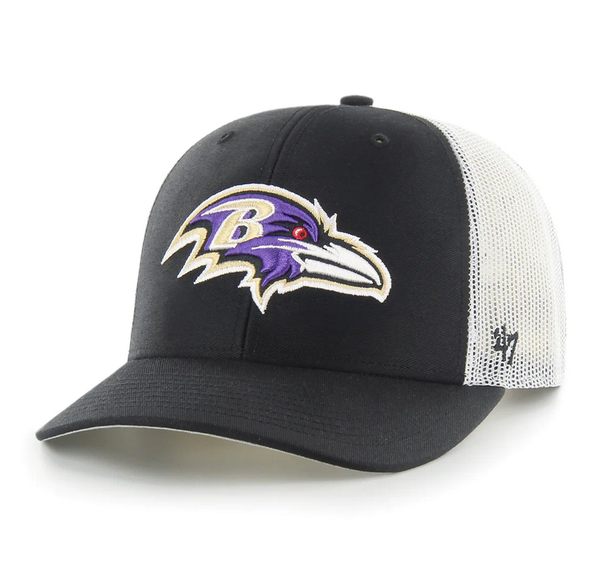 Baltimore Ravens '47 Brand Black Trucker Adjustable Snapback Hat