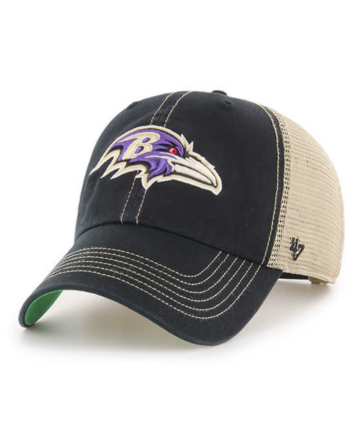 Baltimore Ravens '47 Brand Black Trawler Clean Up Adjustable Trucker Dad Hat