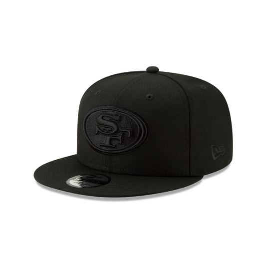 San Francisco 49ers New Era Black On Black 9Fifty Snapback Adjustable Hat