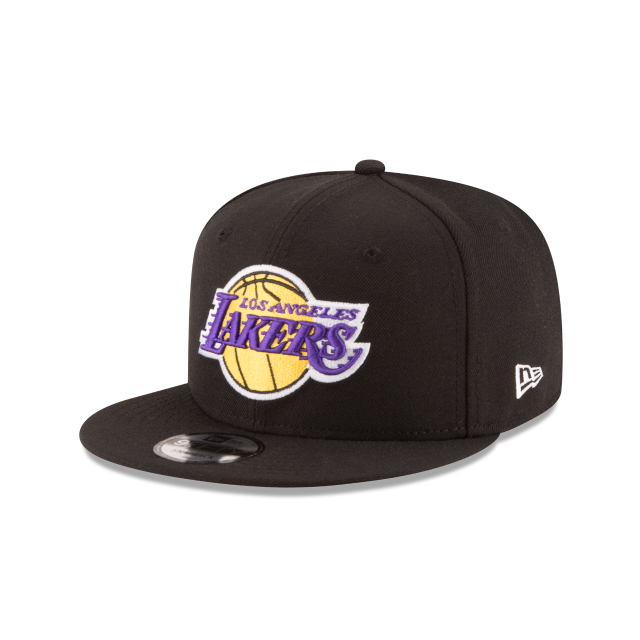 Los Angeles Lakers New Era Black 9Fifty Basic Snapback Adjustable Hat