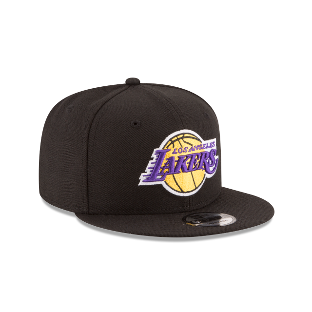 Los Angeles Lakers New Era Black 9Fifty Basic Snapback Adjustable Hat