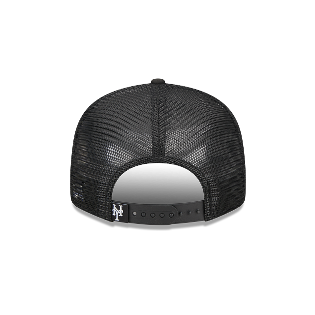 New York Mets New Era Black 9Fifty MLB Snapback Adjustable Trucker Hat