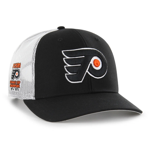 Philadelphia Flyers '47 Brand Black Sure Shot Trucker Adjustable Hat