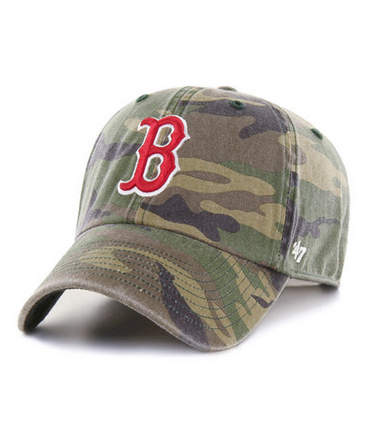 Boston Red Sox '47 Brand Camo Clean Up Adjustable Dad Hat