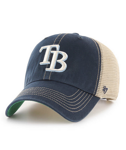 Tampa Bay Rays '47 Brand Navy Blue Trawler Clean Up Adjustable Trucker Dad Hat