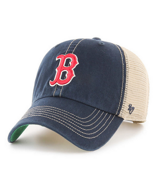 Boston Red Sox '47 Brand Navy Blue Trawler Clean Up Adjustable Trucker Dad Hat