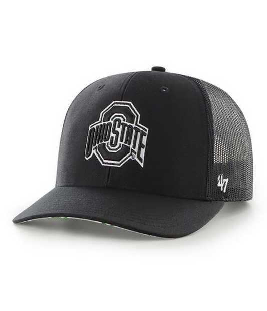 Ohio State Buckeyes '47 Brand Black Local Print Trucker Adjustable Hat