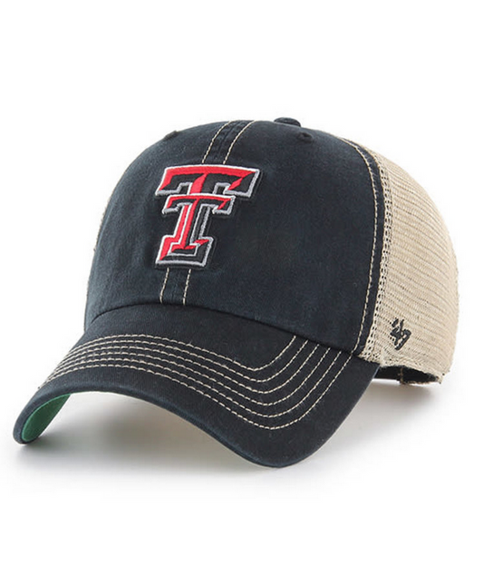 Texas Tech Red Raiders '47 Brand Black Trawler Clean Up Trucker Dad Hat