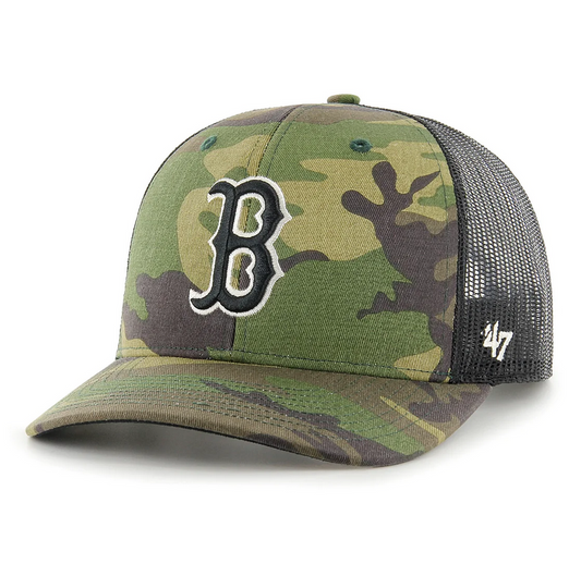 Boston Red Sox '47 Brand Camo Trucker Adjustable Hat