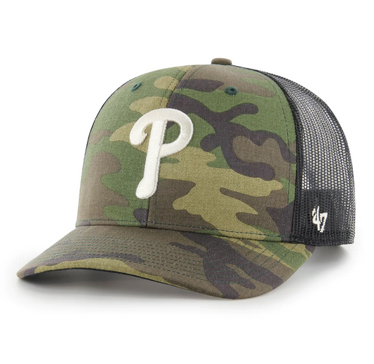 Philadelphia Phillies '47 Brand Camo Trucker Adjustable Hat