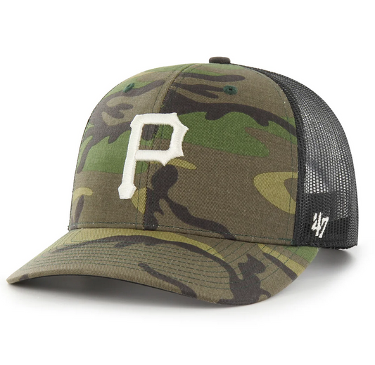 Pittsburgh Pirates '47 Brand Camo Trucker Adjustable Hat