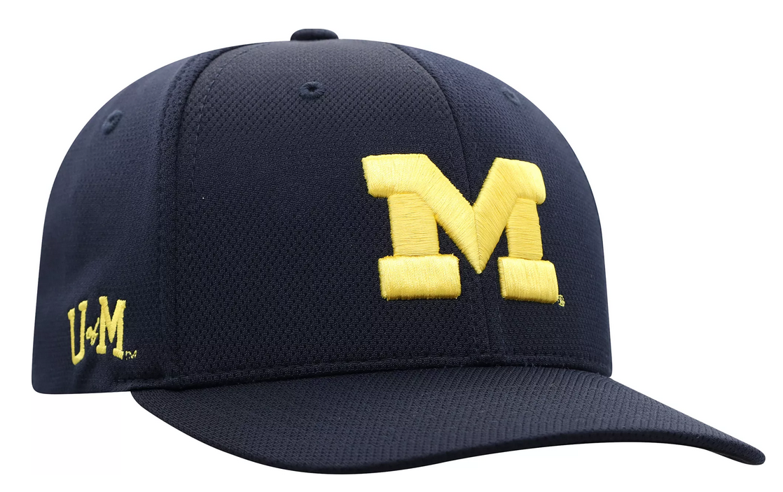 Michigan Wolverines Top Of The World Navy Victory Reflex Stretch Fit Hat