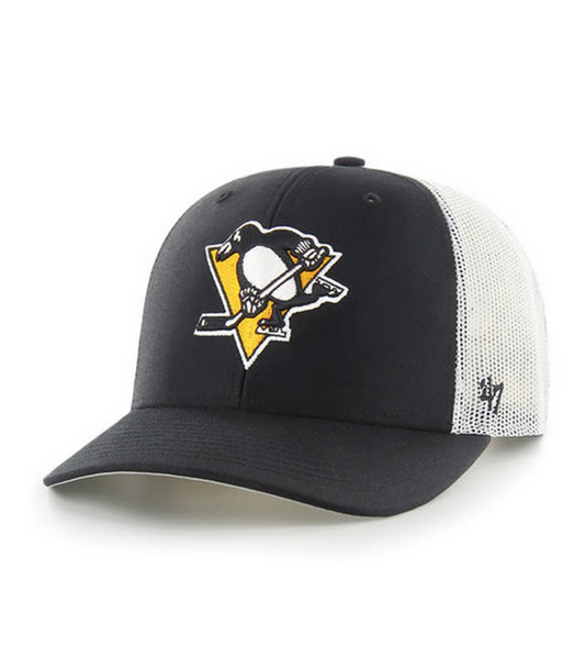 Pittsburgh Penguins '47 Brand Black Trucker Adjustable Hat