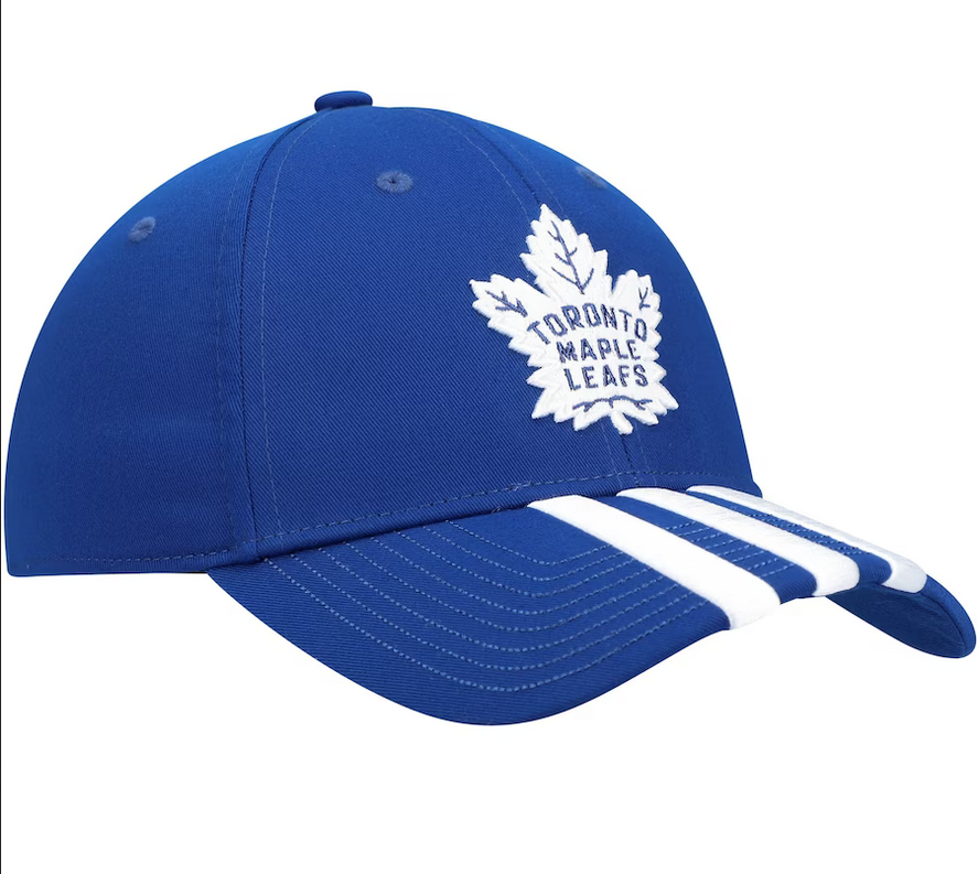 Toronto Maple Leafs Adidas Blue Three Stripe Adjustable Hat